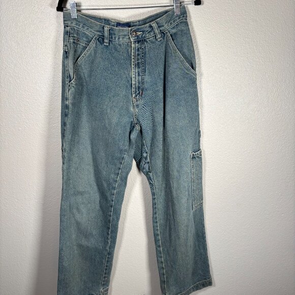 Sideout Vintage Denim High Rise Straight Leg Cargo Jeans Size 30x30 - Picture 2 of 10